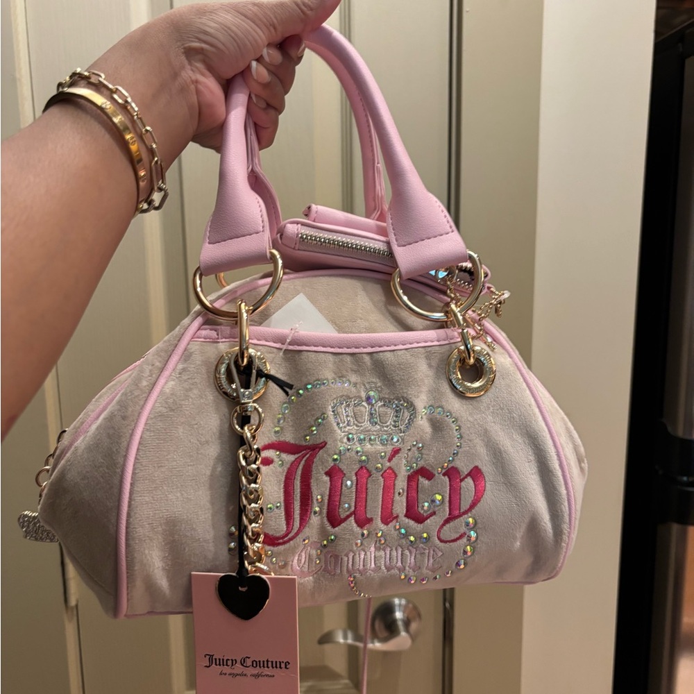 Juicy Couture Dreamy Pink and Cream Satchel NWT